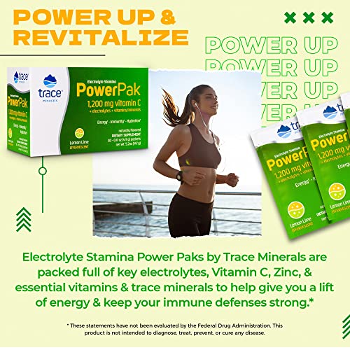 Trace Minerals Power Pak Electrolyte Drink Mix, Lemon Lime, 30 Packets | 1