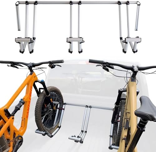 2 Bike Rack for Truck Bed | Ideal Fit for Compact Truck Models | 2 Standard Tire Bike Rack | Effortless Wheel Mount, Skip Front Tire Removal, Drill-Free Installation Ideas | Gift Set for Men