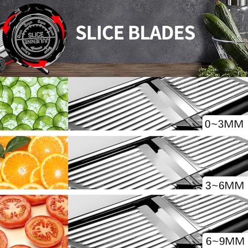 VEKAYA Mandoline Slicer, Mandoline Slicer for Kitchen, Adjustable Mandolin, Stainless Steel Mandoline, Vegetable Slicer, Potato, Onion, Cucumber