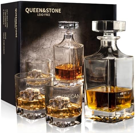 Square 25oz Whiskey Decanter with Glass Stopper