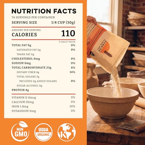 Sunrise Flour Mill Organic Heritage Whole Wheat Flour - 2 lbs | Easier to Digest with Less Bloating | No Bleaching or Bromating | Zero Additives