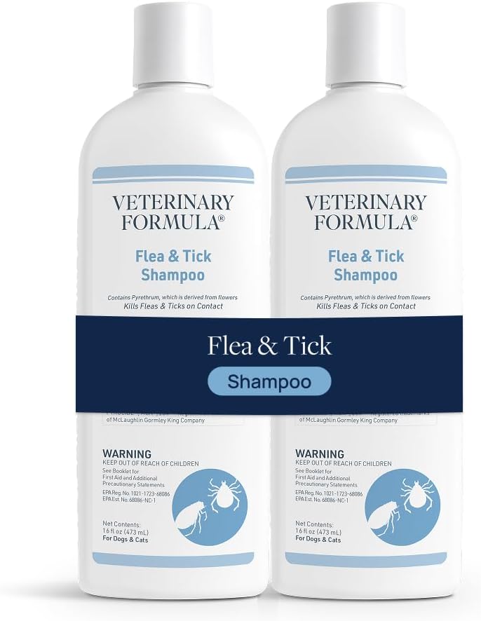 Veterinary Formula Flea and Tick Shampoo for Dogs and Cats, 16 oz