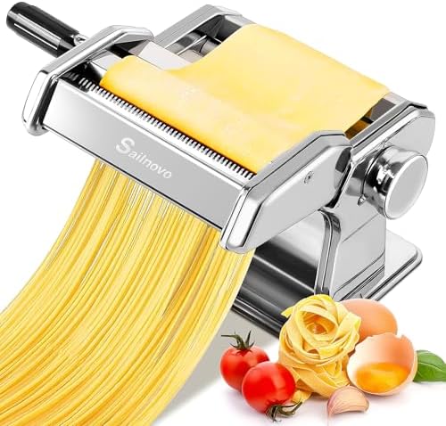 Sailnovo 3-in-1 Pasta Maker with 9-Setting Pasta Roller & Cutters