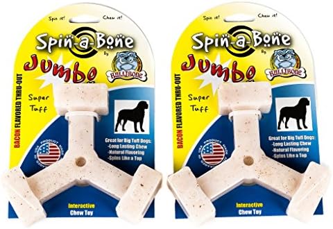 Bullibone Nylon Dog Chew Toy Spin-a-Bone - Interactive Dog Toy, Triggers Natural Instincts, and Improves Oral Health