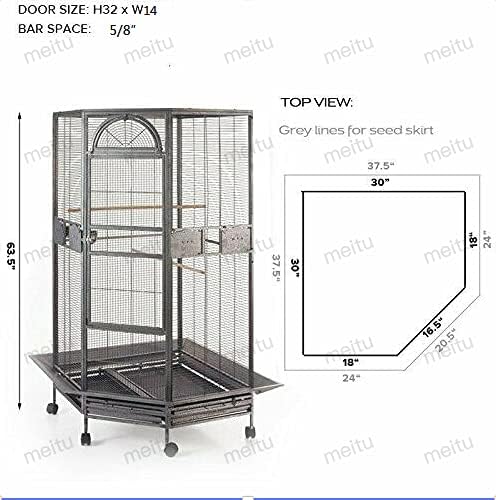 Parrot Escape Jumbo Corner Bird Cage Aviary (X-Large)