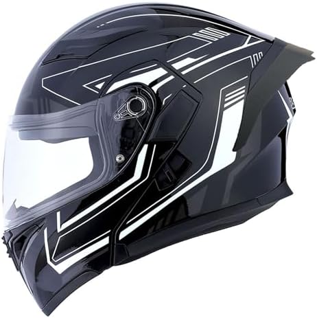 1Storm Motorcycle Modular Full Face Helmet Bike Flip up Dual Visor Sun Shield: HB89 Matt Black