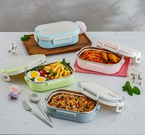 Lille Home Stainless Steel Lunch Box, 22oz Leakproof Bento Box for Adult