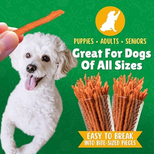 Chicken Jerky Straws Dog Treats – Chicken Sticks for Dogs Made and Sourced in The USA – Natural Single Ingredient Dehydrated Crunchy Treats for All Breeds – 28oz Bag