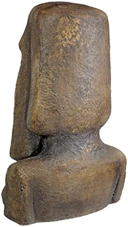 Design Toscano Easter Island Ahu Akivi Moai Monolith Garden Statue, Extra Large, 32 Inch, Cast Stone Resin, Grey Stone