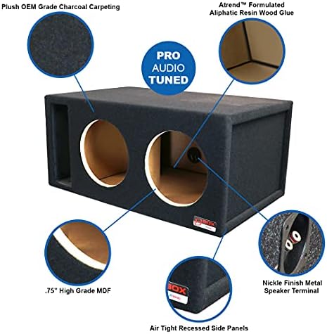 Atrend 15 Soundqubed Single Vented - SPL Tune Subwoofer Box Improves Audio Quality, Sound & Bass - Woofer Specific Enclosure Certified - Made in USA