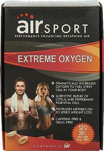 AirWare Labs Sport | Extreme Oxygen | Blend of Citrus and Peppermint Essential Oils | Large | 12 Pack