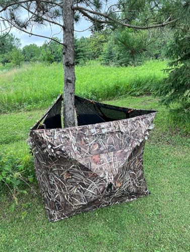 THUNDERBAY Pop Up 3 Sided Ground Blind for Deer Duck Turkey Hunting, Portable Quick Setup Lightweight 3 Panels Deer Hunting Blind
