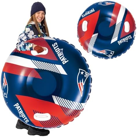 Big Mouth Inc NFL Snow Tube, Heavy Duty Inflatable Snow Sled for Winter Tubing, Ride-On Snow Tube with Handles for Kids and Adults, Outdoor Winter Fun and Football Fan Gifts