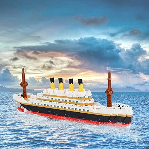 Titanic Ship Model Building Block Set, 1860 PCS Building Bricks Toy DIY Educational Micro Mini Blocks