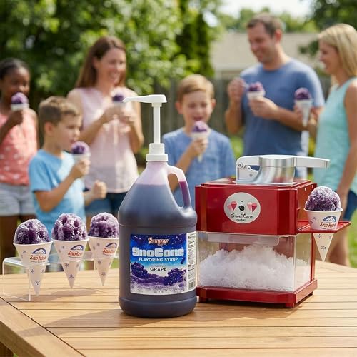 Snappy Blue Raspberry Sno Cone Syrup, 1 Gallon (128 oz), Ready to Use for Snow Cone Machines and Shaved Ice