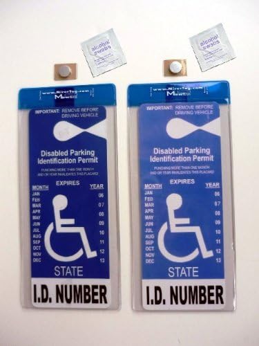 2 MirorTag Bronze Tag Holders Easily Display & Put Away a Handicap Parking Placard. Magnetically snap Your Tag On & Off to Magnet adhered Behind