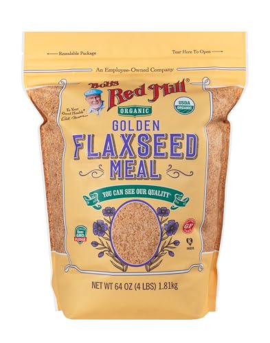 64oz Organic Whole Ground Golden Flaxseed Meal Bob's Red Mill (4 Pounds Total)
