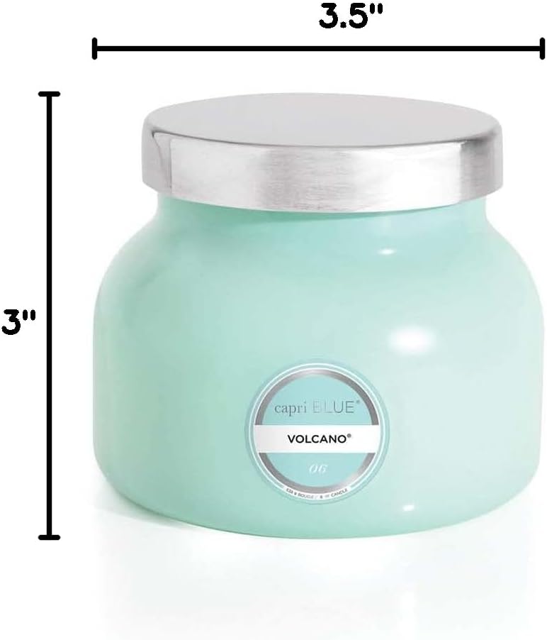 Capri Blue Volcano Scented Candles - Luxury Glass Jar Candles for Home Scented with Tropical Fruit & Sugared Citrus - Soy Wax Blend - Blue Color (19 oz)