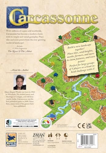 Carcassonne Board Game - Classic Tile Placement Strategy, Medieval Adventure for Adults & Families, Adult Board Games, Family Fun, Kids 8-12