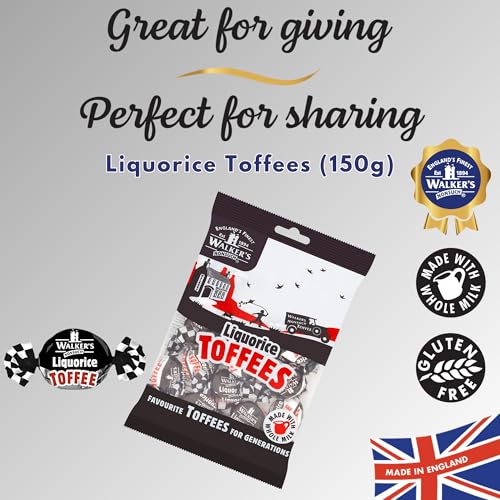 Walkers' Nonsuch Liquorice Toffees | with Condensed Milk & Black Treacle | Imported from the UK | Traditional British Candy | Old Fashioned Licorice