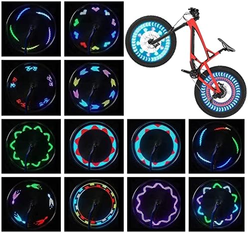 Bike Wheel Lights (2 Pack) - Waterproof LED Bicycle Spoke Tire Lights - 30 Different Patterns Change - Bike Accessories - Black