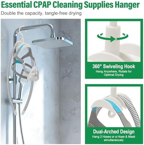 9 Pack CPAP Cleaning Kit with Hose Dryer, Fits 15mm & 22mm Hose | CPAP Cleaner Supplies, 10-Speed Control Dryer, 7ft Tube Cleaning Brush