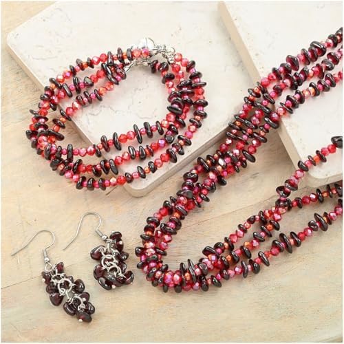 Beaded Set Bracelet Earrings Sead Beaded Necklace Kit 8"-20" Necklace Set