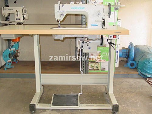 Consew upholstery Walking Foot Industrial Sewing Machine with Table and Servo Motor Drop Feed, Needle Feed, Walking Foot, Lockstitch Machine
