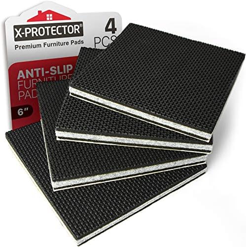 X-PROTECTOR Non Slip Furniture Pads – 12 Premium Furniture Grippers 3"! | Best SelfAdhesive Rubber Feet Furniture Feet – Ideal Non Skid Furniture Pad Floor Protectors – Keep Furniture in Place!