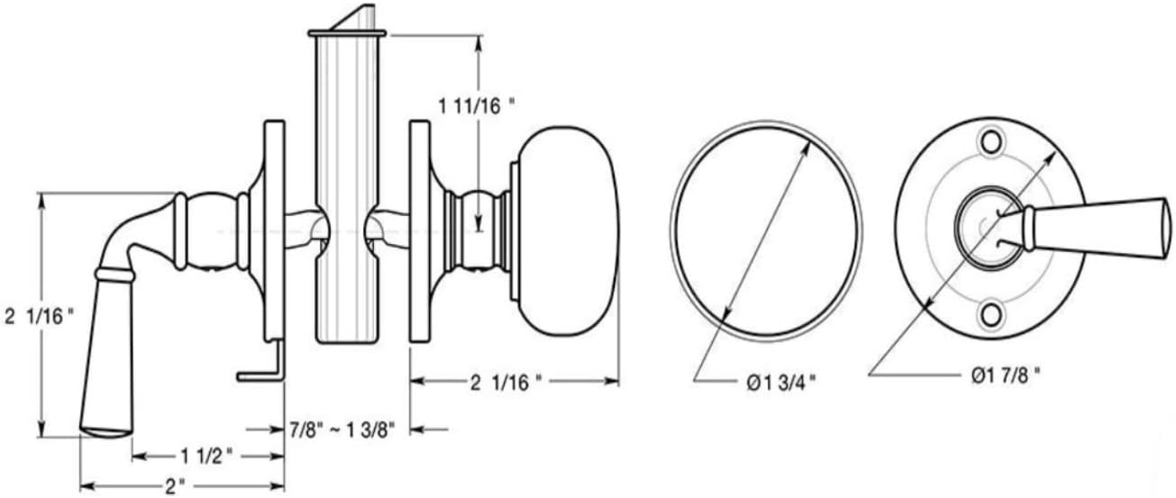 Deltana SDL980U19 Storm Door Latch with A Round Rose 7/8-Inch to 1-3/8-Inch Door Thickness