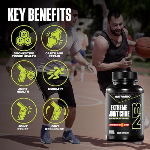 NutraBio Extreme Joint Care - Joint Support Supplement - Joint Health Supplement, Supports Joints, Mobility, and Cartilage - 120 Capsules