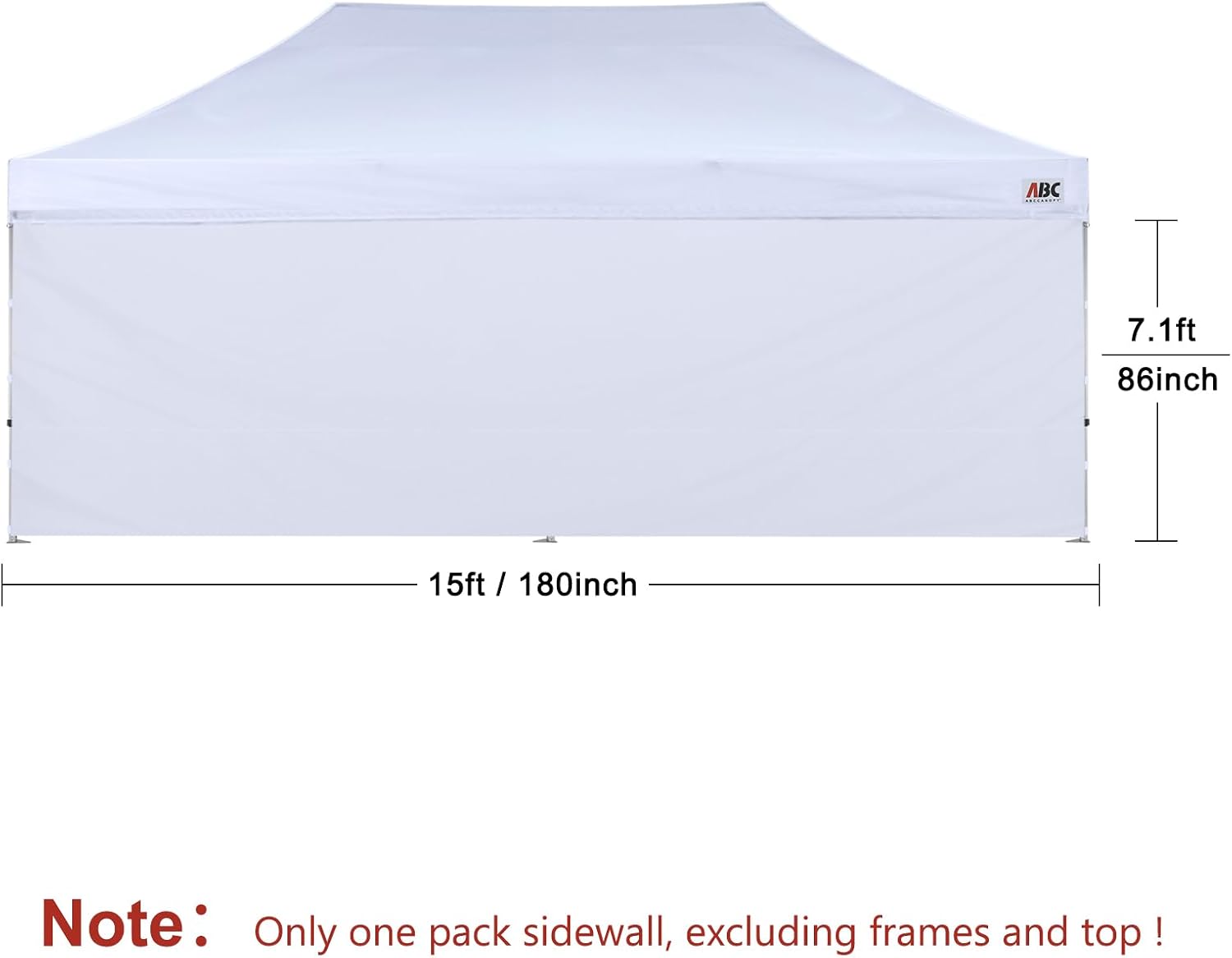 ABCCANOPY Instant Canopy SunWall 10x10 FT No Frame or Top, White