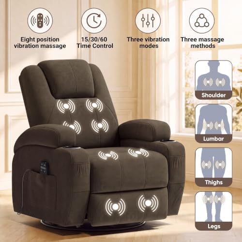 Flamaker Rocking Chair Recliner Chair with Massage, Rocking Chair Nursery