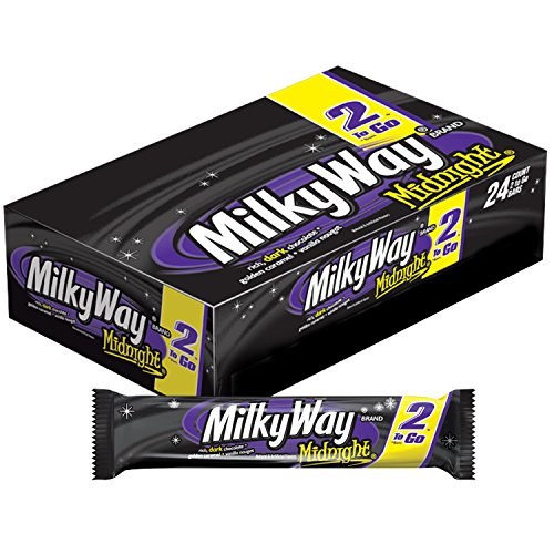 MILKY WAY Midnight Dark Chocolate Candy Bars, Sharing Size, 24-Count Box | Snack-ready dark chocolate bars, chocolate bar, 2.83-Ounce, sharing size, 24-count box, midnight milky way candy bars bulk