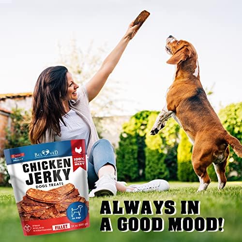 Beloved Pets Dog Treats Chicken Jerky 1.5 lb – Dog Food & High Protein Chews for Large