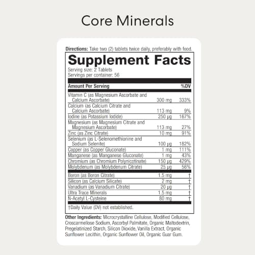 USANA - CellSentials Core Minerals with InCelligence - 112 Tablets | InCelligence Complex with CellSentials, Vitamins, Minerals, Botanicals