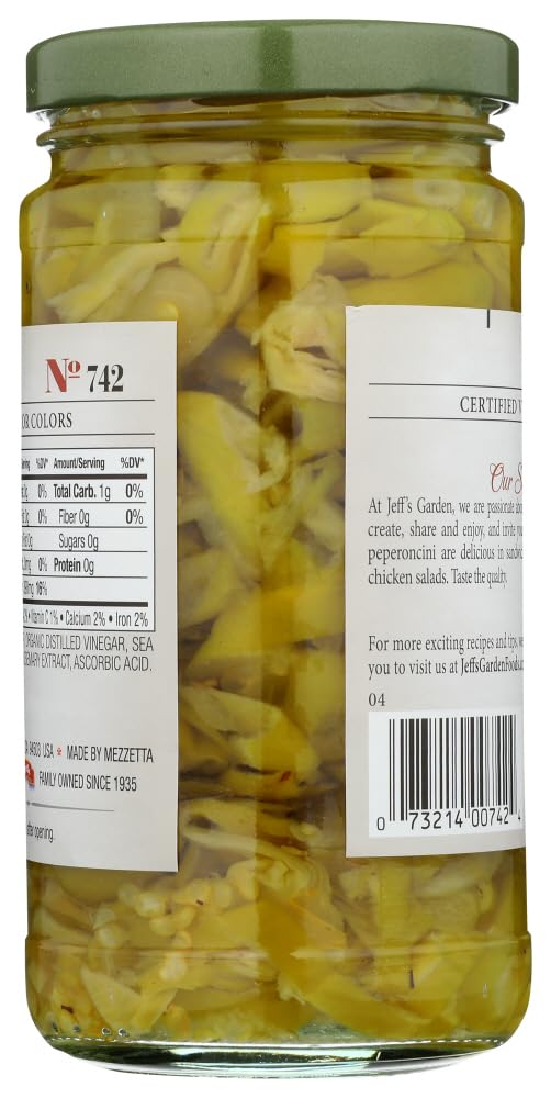 Jeffs Naturals, Golden Green Sliced Peperoncini, 12 Ounce