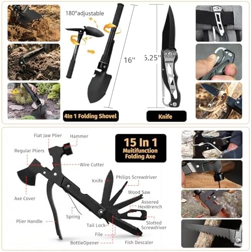 Survival Kit, 294 Pcs Survival Gear Emergency Supplies First Aid Kit | Emergency Survival Kit Camping Essentials Hiking Gear Bug Out Bag