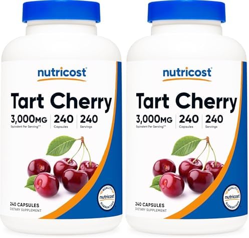 Nutricost Tart Cherry Extract 240 Vegetarian Capsules, Gluten-Free | 240 Servings per Bottle, GMO-Free