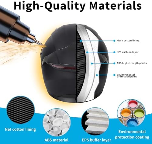 Bluetooth Modular Motorcycle Helmets with Tail Lights, DOT Certified Flip-Up Dual Visor Full Face Helmets for Men & Women Moto ATV UTV Snowmobile ADV Four Wheeler Street Bike