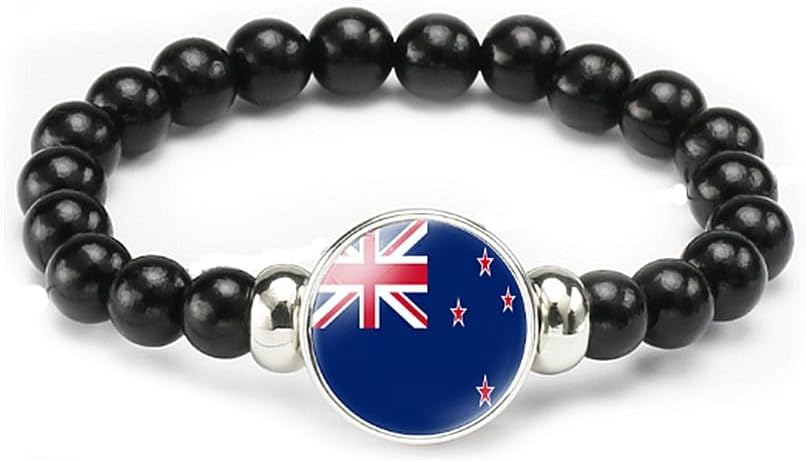 vmcoatdu National Flag Bracelet Elastic Rope Beaded Bracelet Support Your Country Travel Souvenir Gifts for Men Women