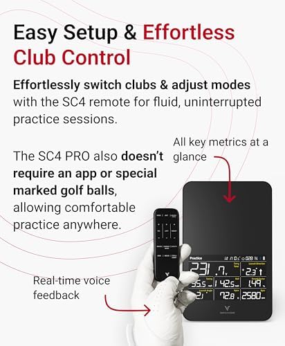 SC4 PRO Golf Launch Monitor & 3D Driving Range Simulator Indoor and Outdoor Use Portable Golf Swing Analyzer Home Tracker with Built-in Screen