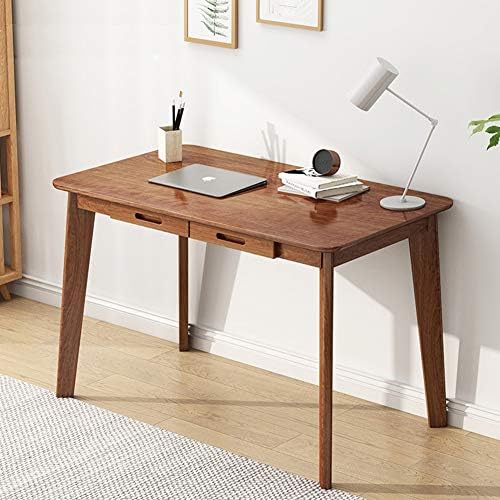 IOTXY Solid Wood Writing Desk - Home Office Laptop Computer Table, Walnut