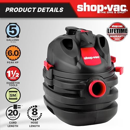 Shop-Vac 5 Gallon 6.0 Peak HP Portable Wet/Dry Vacuum with Blower Function