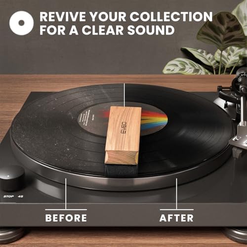 EVEO Vinyl Record Cleaning Kit - 4-in-1 Premium Vinyl Record Cleaner & Vinyl Cleaning Kit with Velvet Brush, Vinyl Cleaner Liquid