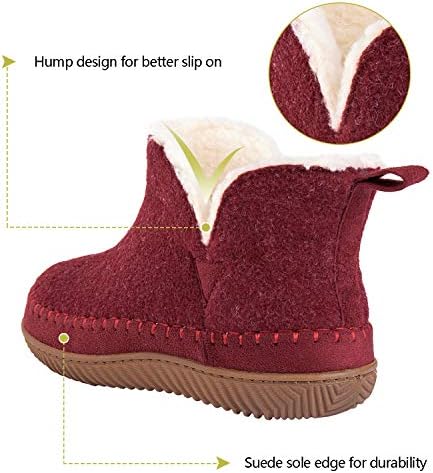 Zizor Women's Moccasin Bootie Slippers, Memory Foam House Shoes
