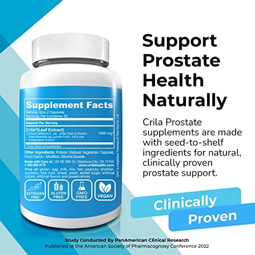 CRILA Saw Palmetto Alternative | Natural Crinum Latifolium Prostate Dietary Supplement I 2 Month Supply | Nighttime Prostate for Men*, Mens Sleep* | Patented Prostate Support