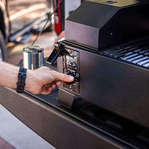 Pit Boss 150 Wood Pellet Grill & Smoker with Flame Broiler 256-Sq. In. Cooking Space, 180°F to 500°F Temperature Range, 7 lb. Pellet Hopper, for Tailgating, Camping, or Travel, Black | 180-500F temperature range, 7 lb hopper, flame broiler, automatic sta…