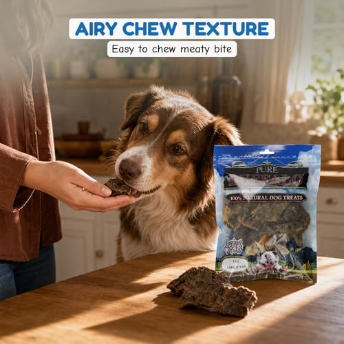 Loving Pets Pure Buffalo Lung Steaks – Natural Single Ingredient Buffalo Dog Treats – High Protein Chewy Dog Snacks for Everyday Reward – Grain Free, Long-Lasting Treats for Small, Medium & Large Dogs