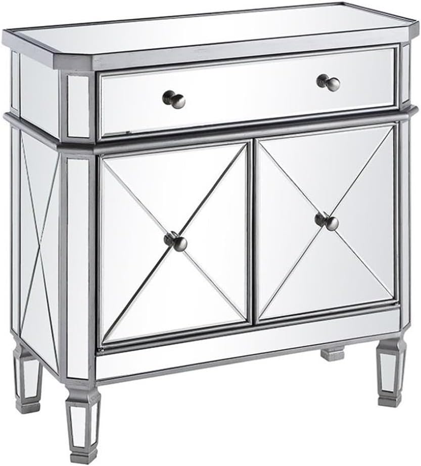 Elegant Lighting Danville 2 Door Mirrored Chest in Silver